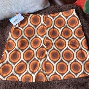 NWT Cider Retro Pattern Miniskirt